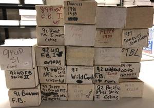 lot 1192 image: 23 Boxes of Random Sports Cards - Close to 15,000 Sports Cards - Most Labels on Boxes are Correct