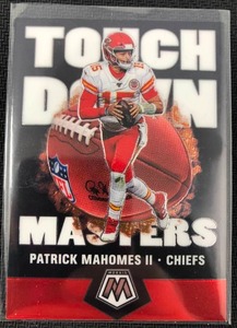lot 1054 image: 2020 Panini Mosaic Patrick Mahomes Touchdown Masters Kansas City Chiefs Football Card