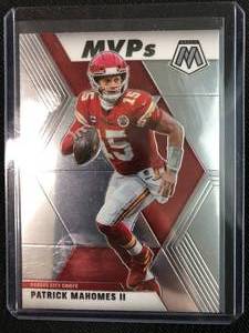 lot 1031 image: 2020 Panini Mosaic Patrick Mahomes MVP #297 Kansas City Chiefs Football Card