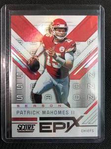 lot 1036 image: 2019 Panini Score Patrick Mahomes Epix Insert Kansas City Chiefs Football Card
