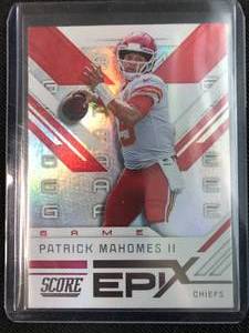 lot 1038 image: 2019 Panini Score Patrick Mahomes Epix Insert Kansas City Chiefs Football Card