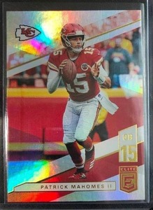 lot 1046 image: Two 2019  Patrick Mahomes Football Cards - Elite & Certified