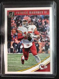 lot 1049 image: Two 2018 Patrick Mahomes II 2nd Year Football Cards - Donruss & Prestige
