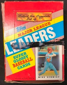 lot 1202 image: 1988 Topps Major League Leaders Super Glossy Mini Baseball Cards Sealed in Packs