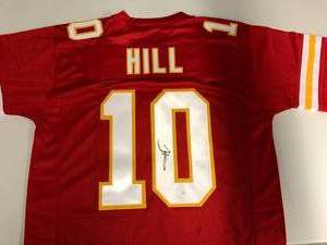 lot 1000 image: Signed Tyreek Hill Custom Kansas City Chiefs #10 Jersey with James Spence JSA Authentication