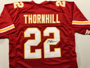 lot 1005 image: Signed Juan Thornhill Kansas City Chiefs #22 Custom Jersey With James Spence JSA Witnessed Certification
