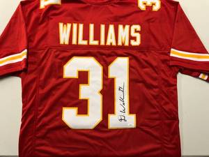lot 1006 image: Signed Darryl Williams Kansas City Chiefs #31 Custom Jersey James Spence Authentication Witnessed Program