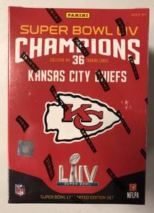 lot 1008 image: Kansas City Chiefs 2020 Panini Super Bowl LIV Complete Team Set - Sealed 36 Card Team Set