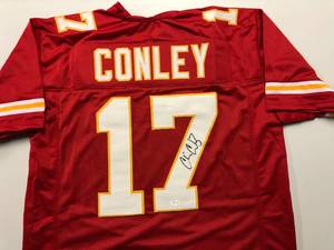 lot 1011 image: Signed Chris Conley Kansas City Chiefs #17 Custom Jersey James Spence Authentication Witnessed Program