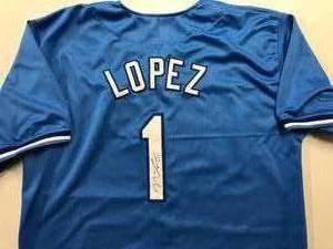 lot 1015 image: Signed Nicky Lopez Kansas City Royals Custom Jersey With James Spence Witnessed Authentication