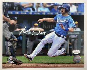 lot 1016 image: Signed Hunter Dozier Kansas City Royals 8x10 Photograph with JSA Witnessed Certification