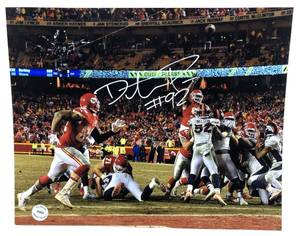 lot 1019 image: Signed Dontari Poe Kansas City Chiefs 8x10 Photograph Jump Pass Touchdown CJ Sports
