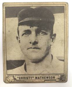 lot 1022 image: Original 1940 Play Ball Christy Mathewson Baseball Card in FairPoor Condition