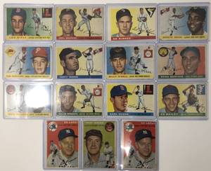 lot 1029 image: Lot of 15 Original 1954 and 1955 Topps Baseball Cards in PoorFair Condition