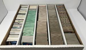 lot 1145 image: Large 5,000 Count Five Row Box of Sports Trading Cards