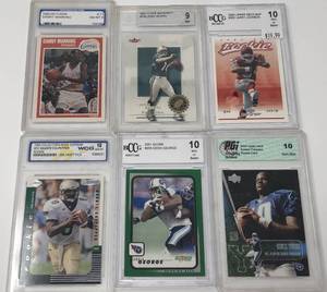 lot 1177 image: Lot of Six Professionally Graded Football and Basketball Cards