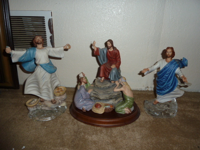 lot 318 image: LOT OF 3 RELIGIOUS STATUES.  VERY VERY NICE.
