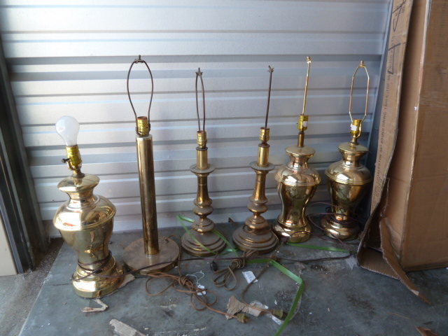 lot 440 image: LOT OF OLD BRASS LAMPS from the historic SAVOY GRILL