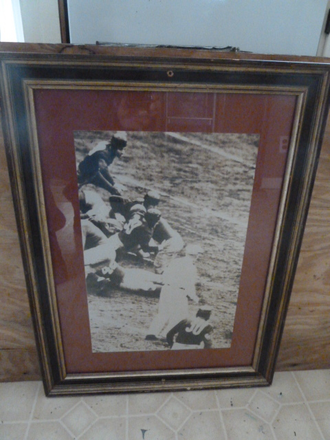 lot 436 image: VERY COOL OLD FOOTBALL FRAMED PICTURE