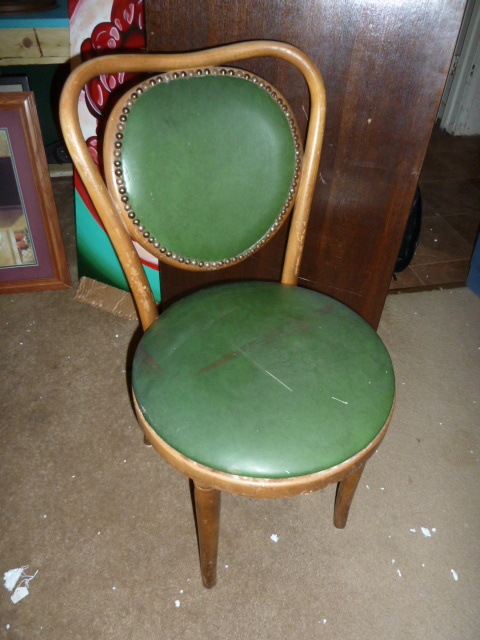 lot 430 image: GREEN PARLOR CHAIR - SEE PICS for condition