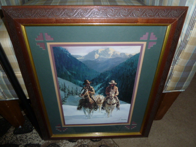 lot 189 image: VERY NICE FRAMED COWBOYS ART...Home Interiors