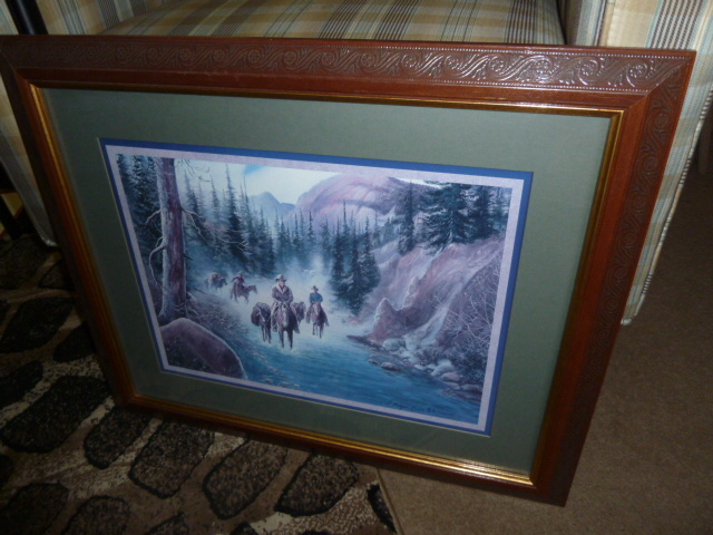 lot 188 image: VERY NICE COWBOYS FRAMED ART...Home Interiors