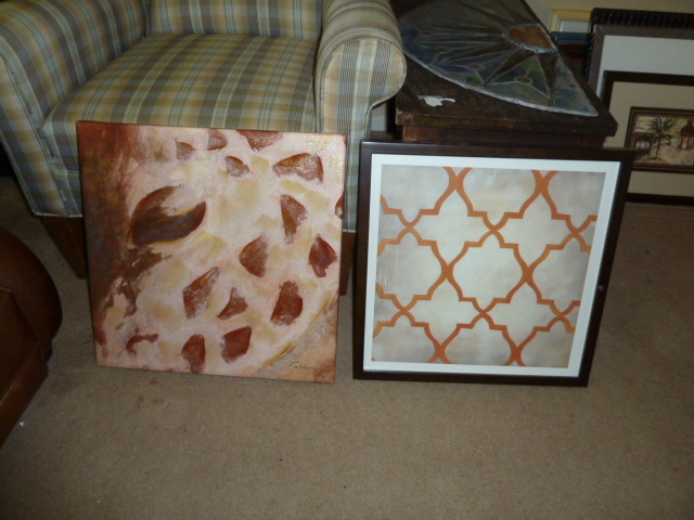 lot 505 image: PAIR OF MODERN LOOKING WALL ART