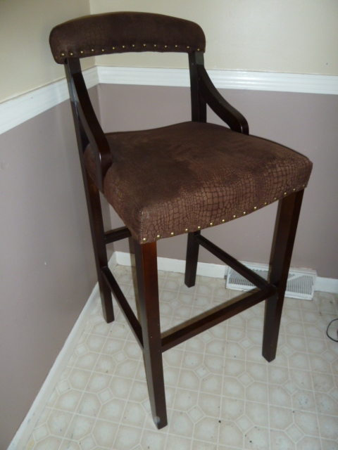 lot 525 image: BRAND NEW animal skin looking barstool with nailheads