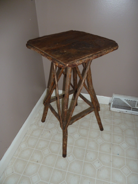 lot 524 image: PLANT STAND TABLE MADE OF STICKS...