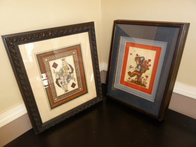 lot 518 image: PAIR OF WALL ART - one is 3-D looking & the other is poker themed