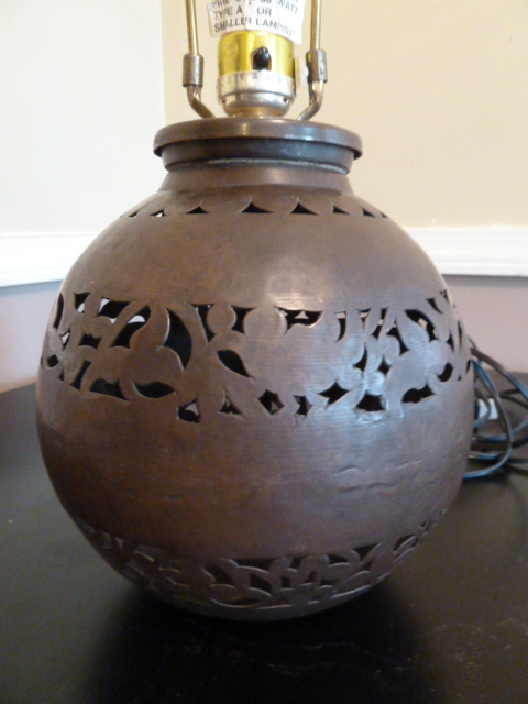 lot 615 image: PIERCED METAL LAMP...very cool