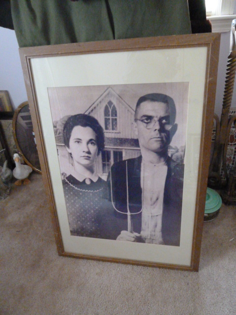 lot 659 image: LARGE CREEPY Green Acres looking picture