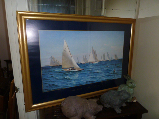 lot 658 image: THE RACE Framed Boat Art