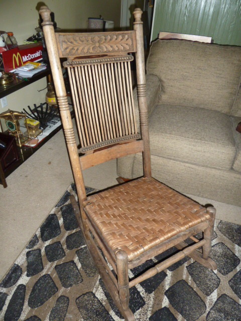lot 15 image: VERY ORNATE ROCKING CHAIR