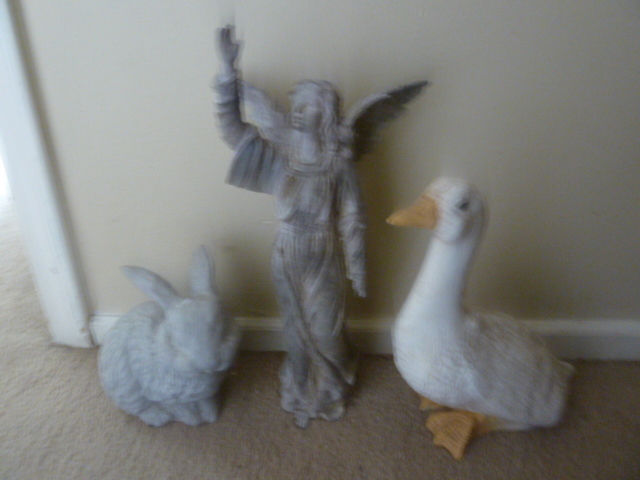 lot 225 image: BUNNY, ANGEL, DUCK YARD ART