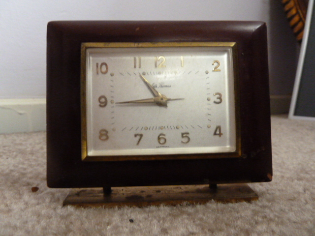 lot 203 image: VINTAGE SETH THOMAS ALARMDESK CLOCK - MADE IN GERMANY