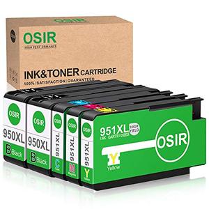 lot 52708 image: OSIR Compatible Ink Cartridge Replacement for HP 950XL 951XL (5 Pack Combo, 2BK&CMY), High Yield for Officejet Pro 8600 Plus 8600 8610 8620 8630 8100 8660 8615 251dw 276dw 271dw