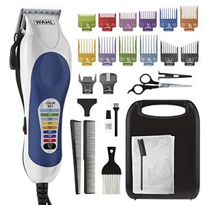 lot 52728 image: Wahl Corded Clipper Color Pro Complete Hair Cutting Kit for Men, Women, & Children with Colored Guide Combs for Smooth, Easy Haircuts - Model 79300-1001
