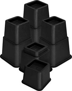 lot 52755 image: Utopia Bedding Adjustable Bed Furniture Risers - Elevation in Heights 3, 5 or 8 Inch Heavy Duty Risers for Sofa and Table - Supports up to 1,300 lbs - (8 Piece Set, Black)