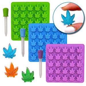 lot 52769 image: Gummy Leaf Silicone Candy Mold Party Novelty Gift - 3 Pack
