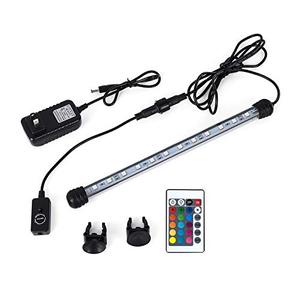 lot 52775 image: MQ 12 in Submersible LED Aquarium Light, 2W Color Changing Fish Tank Light with Remote Control, IP68 Crystal Glass 12 LEDs Lights Bar, for Fish Tank 15-20 inch