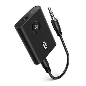 lot 52783 image: TaoTronics Bluetooth 5.0 Transmitter and Receiver, 2-in-1 Wireless 3.5mm Adapter (Low Latency, 2 Devices Simultaneously, For TVHome Sound SystemCarNintendo Switch)