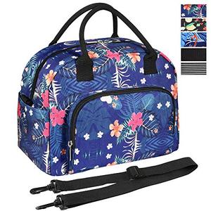 lot 52786 image: ORASANT Lunch Bag, Large& Durable Insulated Water-resistant Cooler& Thermal Lunch Bag for Women, Fashionable Lunch Box with Detachable Shoulder Strap for Work, School, Beach, Picnic, Floral