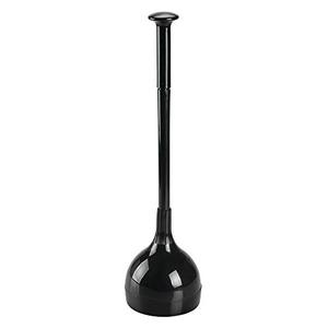lot 52793 image: mDesign Plastic Toilet Bowl Plunger Set - with Drip Tray, Compact Discreet Freestanding Bathroom Storage Organization Caddy with Base, Sleek Modern Design - Heavy Duty - Black