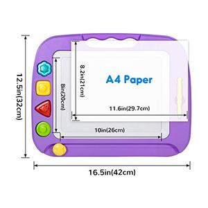 lot 52827 image: SGILE Magnetic Drawing Board Toy for Kids, Large Doodle Board Writing Painting Sketch Pad, Random Color Stamps, Purple