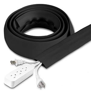 lot 52828 image: Cordinate, Black, 6 Ft Floor Cord Cover, Rubber, Low Profile, Cable Protector, 43003, 6 Ft, 6 Ft