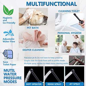 lot 52829 image: Handheld Bidet Toilet Sprayer Kit,SonTiy Cloth Diaper Sprayer for Toilet Water Sprayer Matte Black for Personal Hygiene-Solid Brass-Adjustable Pressure Control-3 Years Warranty