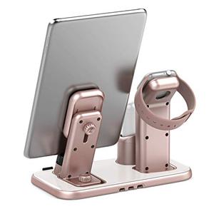 lot 52851 image: Beacoo Upgraded 3 in 1 Charging Stand for iWatch Series 654321, Charging Station Dock Compatible with Airpods Pro12 iPhone Series 1211proXsX MaxXR88Plus76S(Charger & Cables Required)