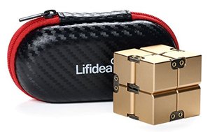 lot 52868 image: Lifidea Aluminum Alloy Metal Infinity Cube Fidget Cube (5 Colors) Handheld Fidget Toy Desk Toy with Cool Case Infinity Magic Cube Relieve Stress Anxiety ADHD OCD for Kids and Adults (Gold)