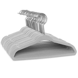 lot 52952 image: Casafield 50 Velvet Baby Hangers - 11 Size for Infant & Toddler Clothes - Gray